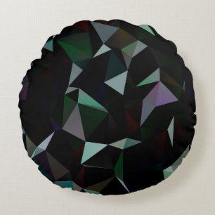 Mörk Black triangle mosaic mönster. Geometriskt il Rund Kudde