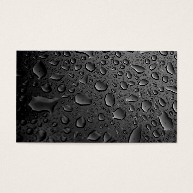 Mörk Black Vatten droplets Texturerad design Visitkort (Framsidan)