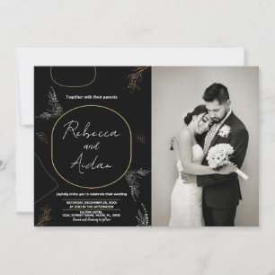 Mörk Black Wedding-inbjudningar med foto Inbjudningar