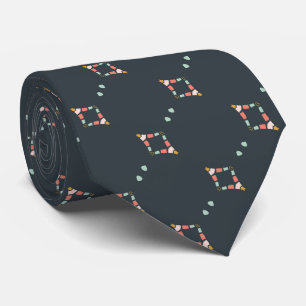 Mörk blågrå liten geo print slips