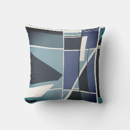 Mörk blått Abstrakt för skalvita Geometric Art Kudde