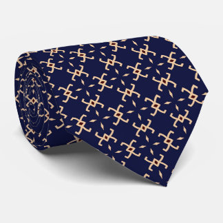 Mörk blått Abstrakt Geometrical Mönster Necktie Slips