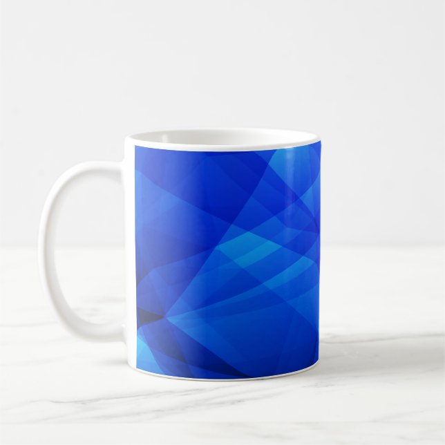 Mörk blått abstrakt, polygonal. Triangulär geometr Kaffemugg (Vänster)