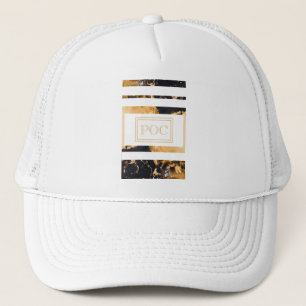 Mörk blått Abstrakten Guld Monogram Keps