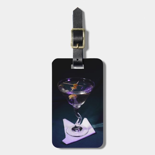 Mörk blått Alcohol Cocktail Martini Bagagebricka (Vertikal Framsida)