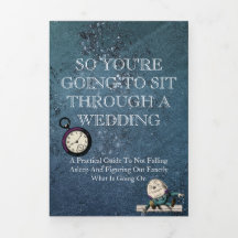 Mörk blått Alice i Wonderland Funny Bröllop