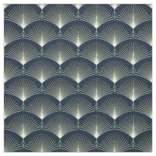 mörk blått Art Deco Snyggt Geometric Mönster Tyg