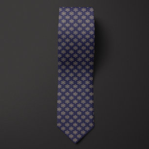 Mörk blått Atom Mönster Slips