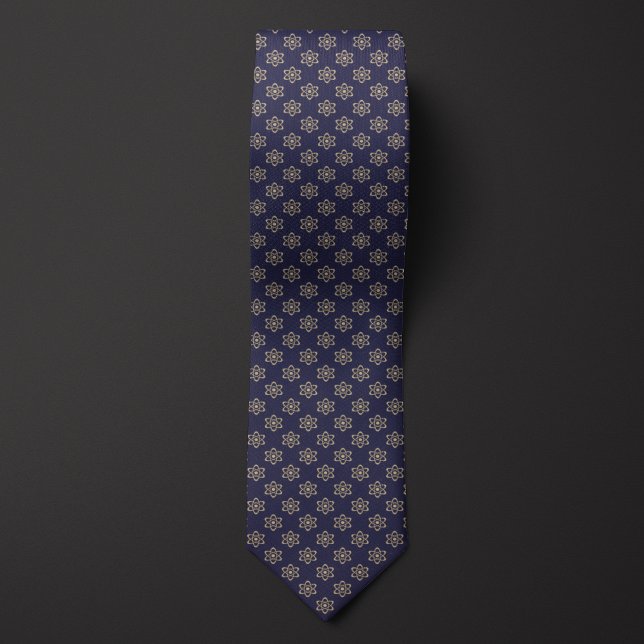 Mörk blått Atom Mönster Slips (Skapare uppladdad)