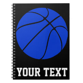 Mörk blått Basketball Anpassningsbar Text Spiral b Anteckningsbok