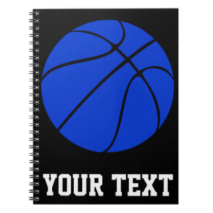 Mörk blått Basketball Anpassningsbar Text Spiral b Anteckningsbok