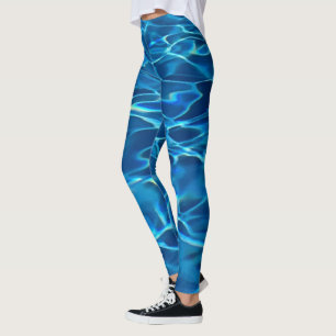 Mörk blått Bassäng Vatten Leggings