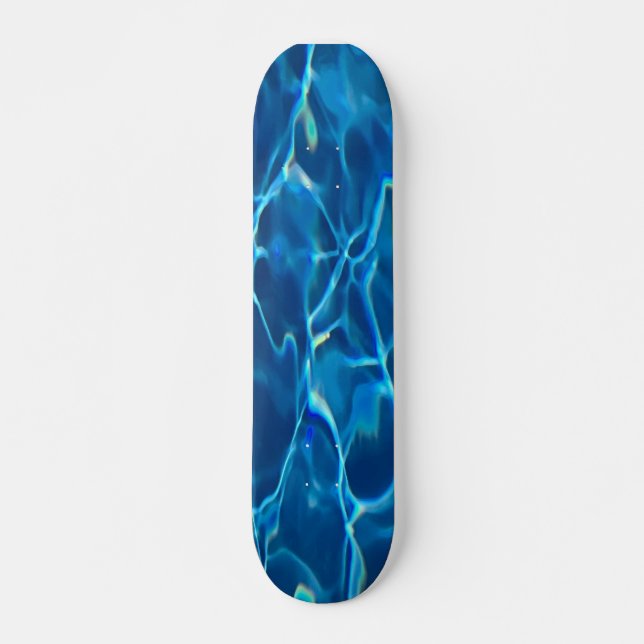 Mörk blått Bassäng Vatten Mini Skateboard Bräda 18,5 Cm (Framsida)