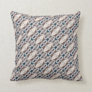 mörk blått beige Art Deco-geometri Kudde