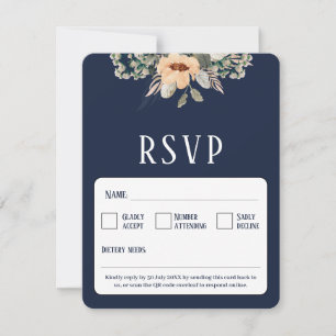 Mörk blått blommigt för QR-elegant OSA Kort