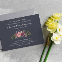 Mörk blått Blommigt Memorial