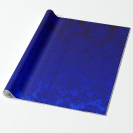 mörk blått Blommigt Succulent Mönster Metallic Presentpapper