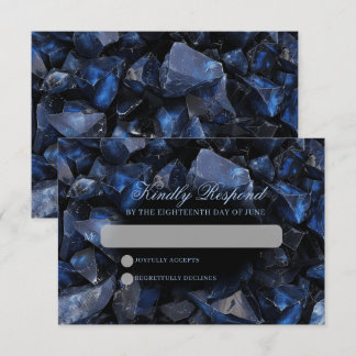Mörk blått Boho Witch Crystals Black Bröllop OSA Kort