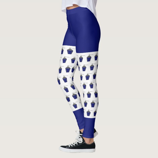 Mörk blått Bryn Mawr Lantern Mönster Leggings (Vänster)