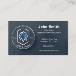 Mörk blått Builder-utvecklare för entreprenör Visitkort