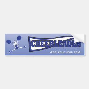 Mörk blått Cheerledare Girl Silhouette Bildekal