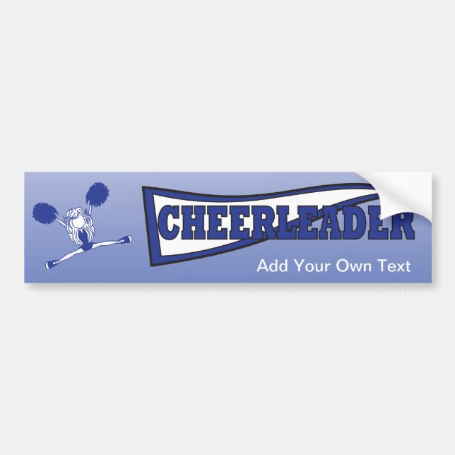 Mörk blått Cheerledare Girl Silhouette Bildekal (Framsidan)
