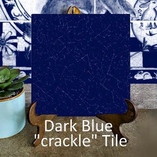 Mörk blått Crackle Glaze Navy Cobalt Dedham Delft Kakelplatta