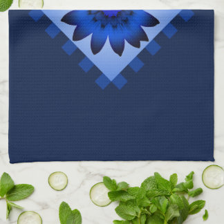 Mörk blått Daisy Flower Kitchen Towel Kökshandduk