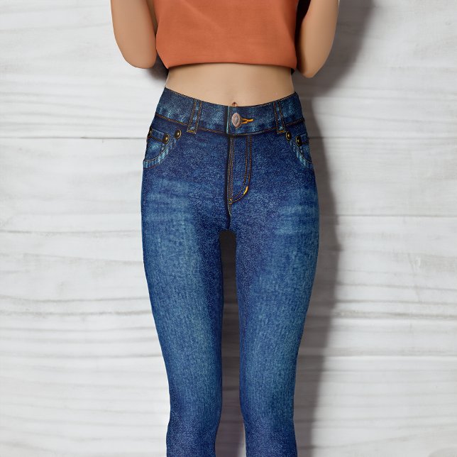 Mörk blått Denim Smala Jeans Leggings (Skapare uppladdad)