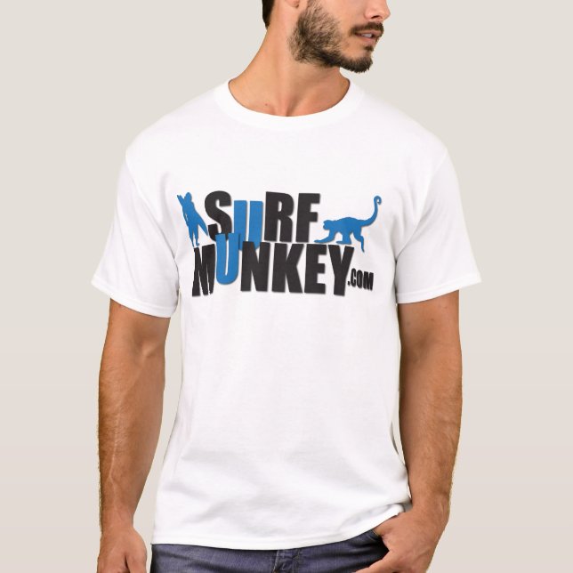 Mörk - blått - design #2 för surfaMunkey T-shirt (Framsida)