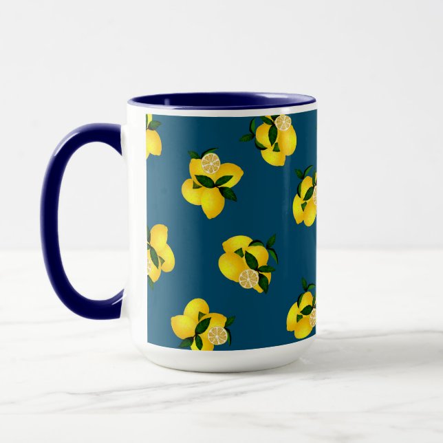 Mörk blått design för Lemon Chic Mugg (Vänster)