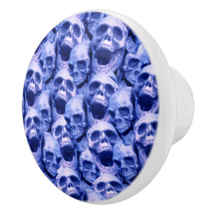Mörk blått Döskallar Knopp