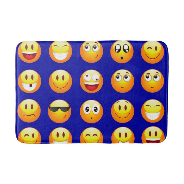 mörk blått emojis badbadbadbad badrumsmatta (Framsidan)