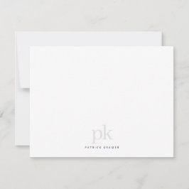 Mörk blått enkel modern monogramProfessionell Anteckningskort