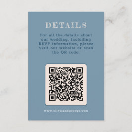 Mörk blått enkelt Bröllop Tilläggskort