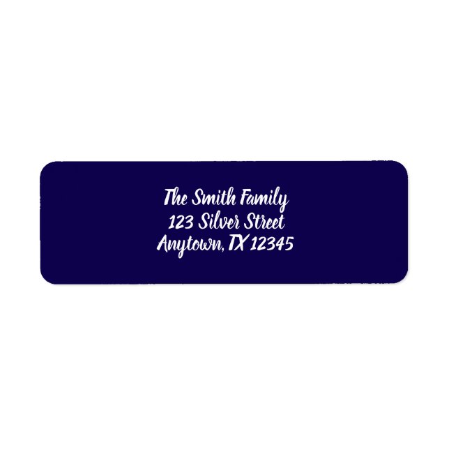 Mörk blått etiketter för julstämpling Adress Returadress Etikett (Framsidan)