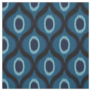Mörk blått färg moroccan ikat-design tyg