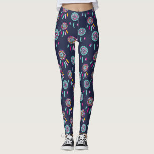 Mörk blått färgstarka Dreamcatchers Leggings
