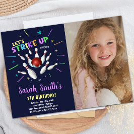 Mörk blått födelsedagsinbjudningar med foto inbjudningar