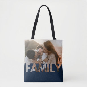 Mörk blått för Family Anpassningsbar Photo Tygkasse