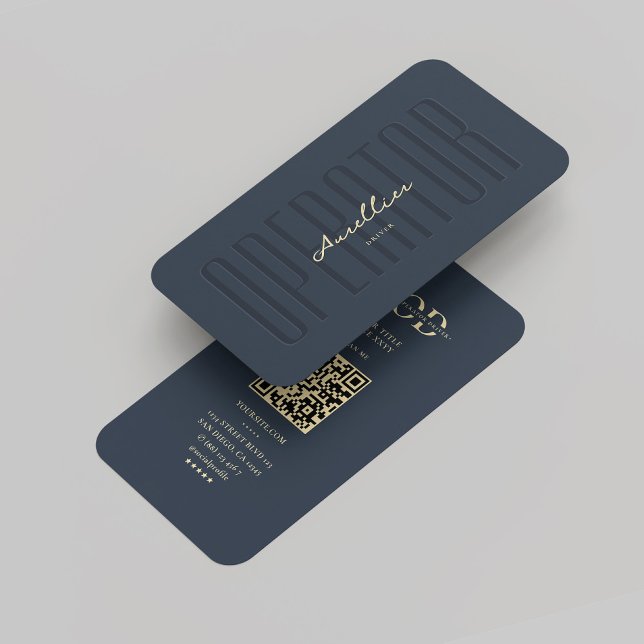 Mörk blått för Modern Owner-drivrutinsmonogram Visitkort (Modern Owner Operator Driver Monogram Dark Blue Business Card
)