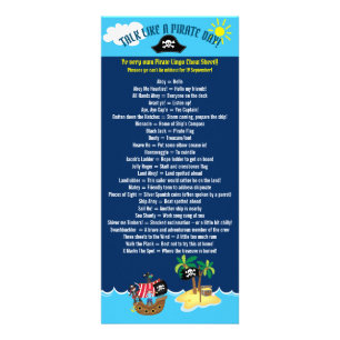 Mörk blått för prata som en pirat-dagarsfraser Lak Reklamkort