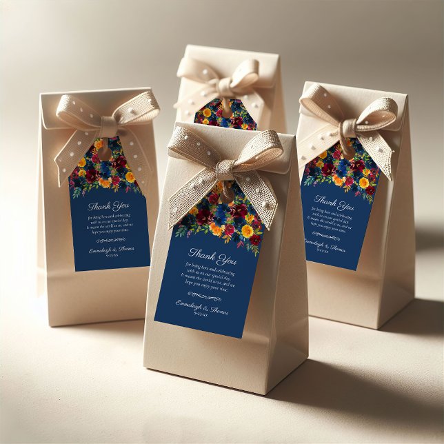 Mörk blått förmån för Blommigten Ljusfärgsfärg Presentetikett (Skapare uppladdad)