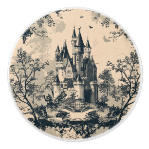 Mörk blått Fransk-Castle Knopp