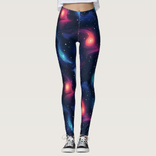 Mörk blått Galaxy Mönster Leggings