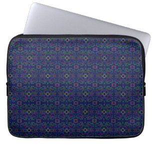 Mörk blått Geometric Electronics Bag Laptop Fodral