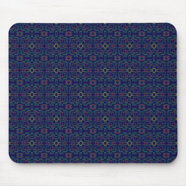 Mörk blått geometrisk Mousepad Musmatta (Framsidan)