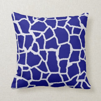 Mörk blått Giraffe Animal Print Kudde