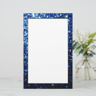 Mörk blått glänsande faux glitter-sparkler brevpapper