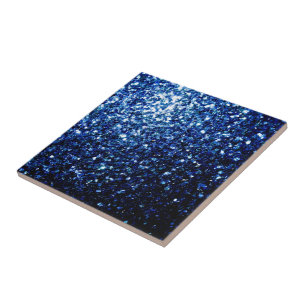 Mörk blått glänsande faux glitter-sparkler kakelplatta
